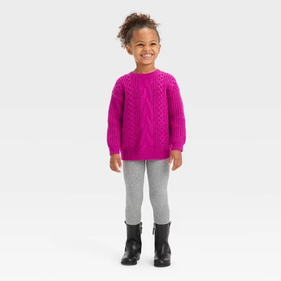 Toddler Girls' Cable Pullover Sweater - Cat & Jack™ 4 Toddler Girls' Cable Pullover Sweater - Cat & Jack™ - Image 2