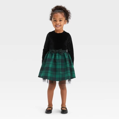 Toddler Girls' Checkered Dress - Cat & Jack™ Green 5 Toddler Girls' Checkered Dress - Cat & Jack™ Green - Image 3