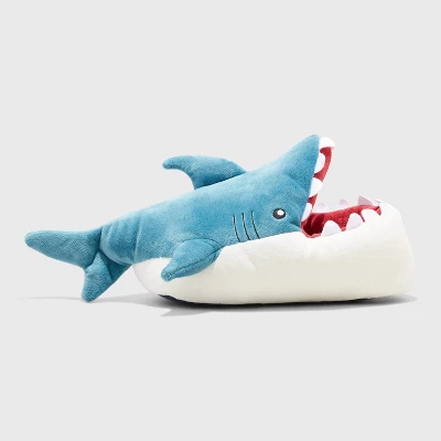 Kids' Knox Shark Ankle Biter Slippers - Cat & Jack™ Blue 3 Kids' Knox Shark Ankle Biter Slippers - Cat & Jack™ Blue