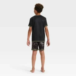Boys' 2pc Short Sleeve Halloween Pajama Set - Cat & Jack™ Black